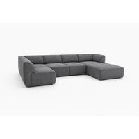 WOHNLANDSCHAFT MOVO - modulares Ecksofa grau – modernes Design und flexible Gestaltung, rechts - Dunkelgrün/Bordeaux, Kunststoff/Textil (156/78/345cm) - KS Home Concept