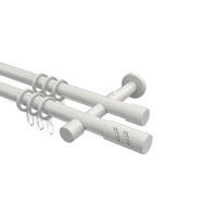GARDINENSTANGEN-SET Prestige Zoena 600 cm (geteilt in 3 x 200 cm), 2-läufig, 20 mm Ø Weiß - Weiß, Metall (600cm) - INTERDECO