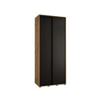 SCHWEBETÜRENSCHRANK 235,2/110/60 2-türig - Schwarz/Eiche Artisan, Holz/Metall (110/235/60cm) - Abiks Möbel