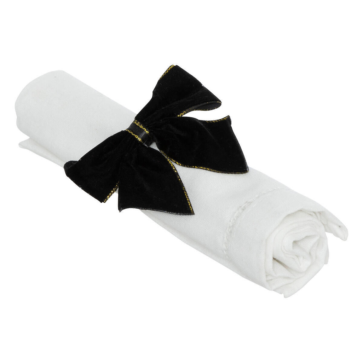 SERVIETTENRING Schwarze Schleife 2er-Set - Schwarz, Metall (5/7/10cm) - Atmosphera Createur d´interieur