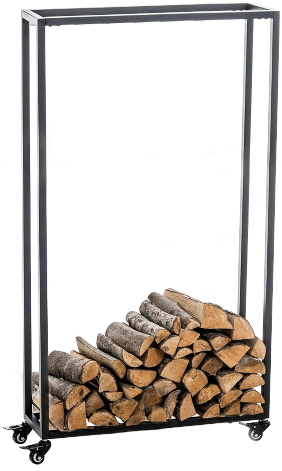 Deluke Kaminholzregal Schwarz 60x150x25 cm