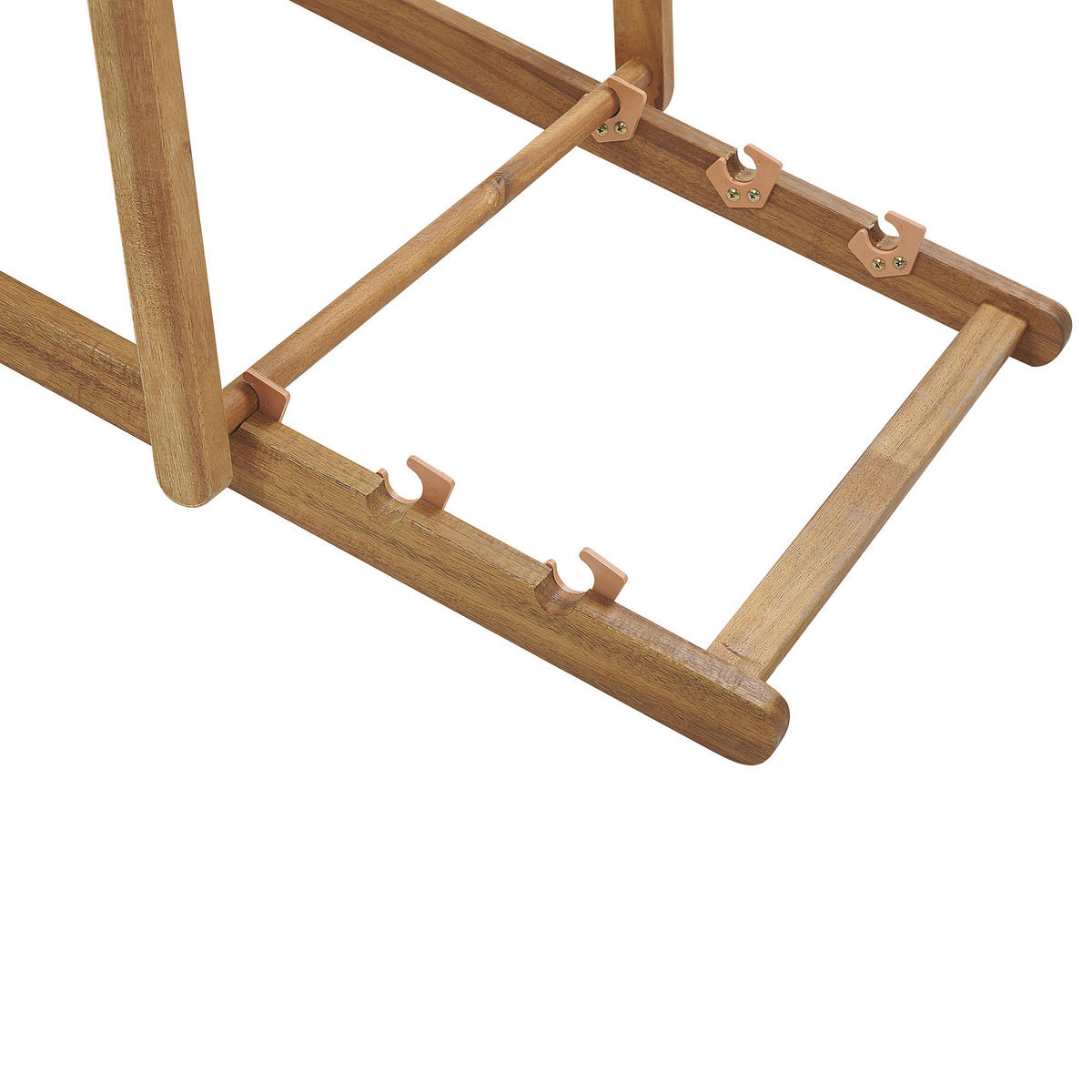 GARTENLIEGE 2er-Set hellbraun Textil weiß/blau ZickZack-Muster Anzio - Hellbraun/Blau, Textil (54/70/97cm) - Beliani