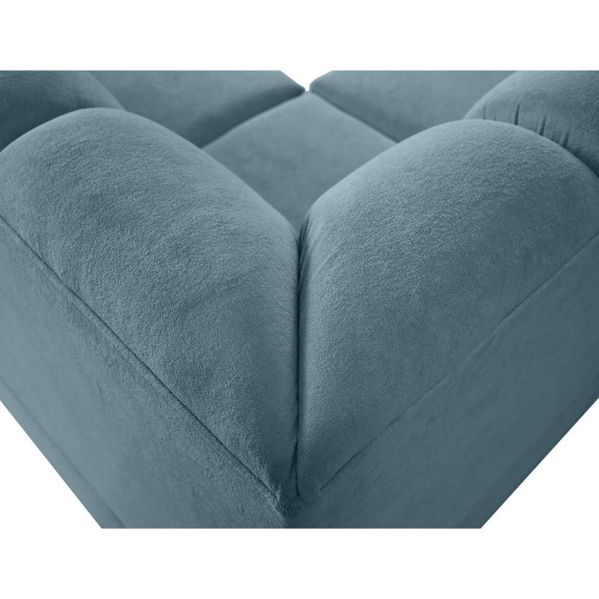 ECKSCHLAFSOFA Zoja rechts hellblau - Schwarz/Hellblau, Textil (261/193cm) - Beautysofa