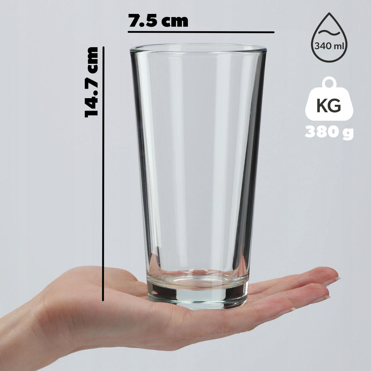 KADAX 4x Gläser 340ml für Getränke Getränke Wasser Glas Set Set - Transparent, Glas (0.34L) - KADAX