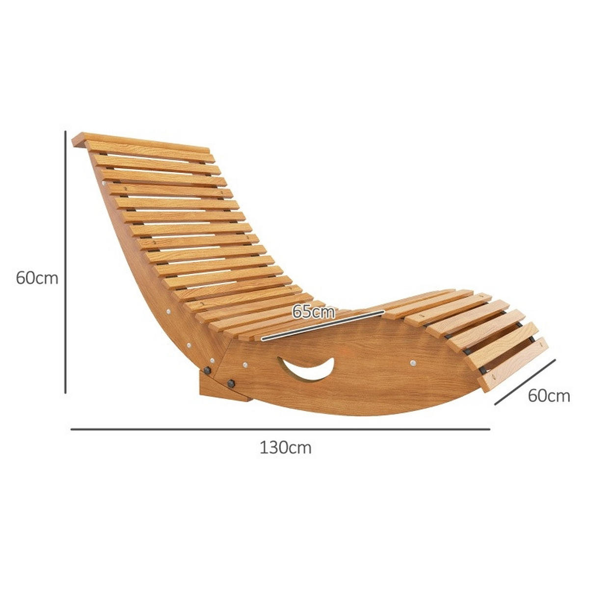 ZAHRADNÍ houpací křeslo 130/60/60 cm teakové ze dřeva s vysokým opěradlem - přírodní, kompozitní dřevo (60/60/130cm) - OKWISH
