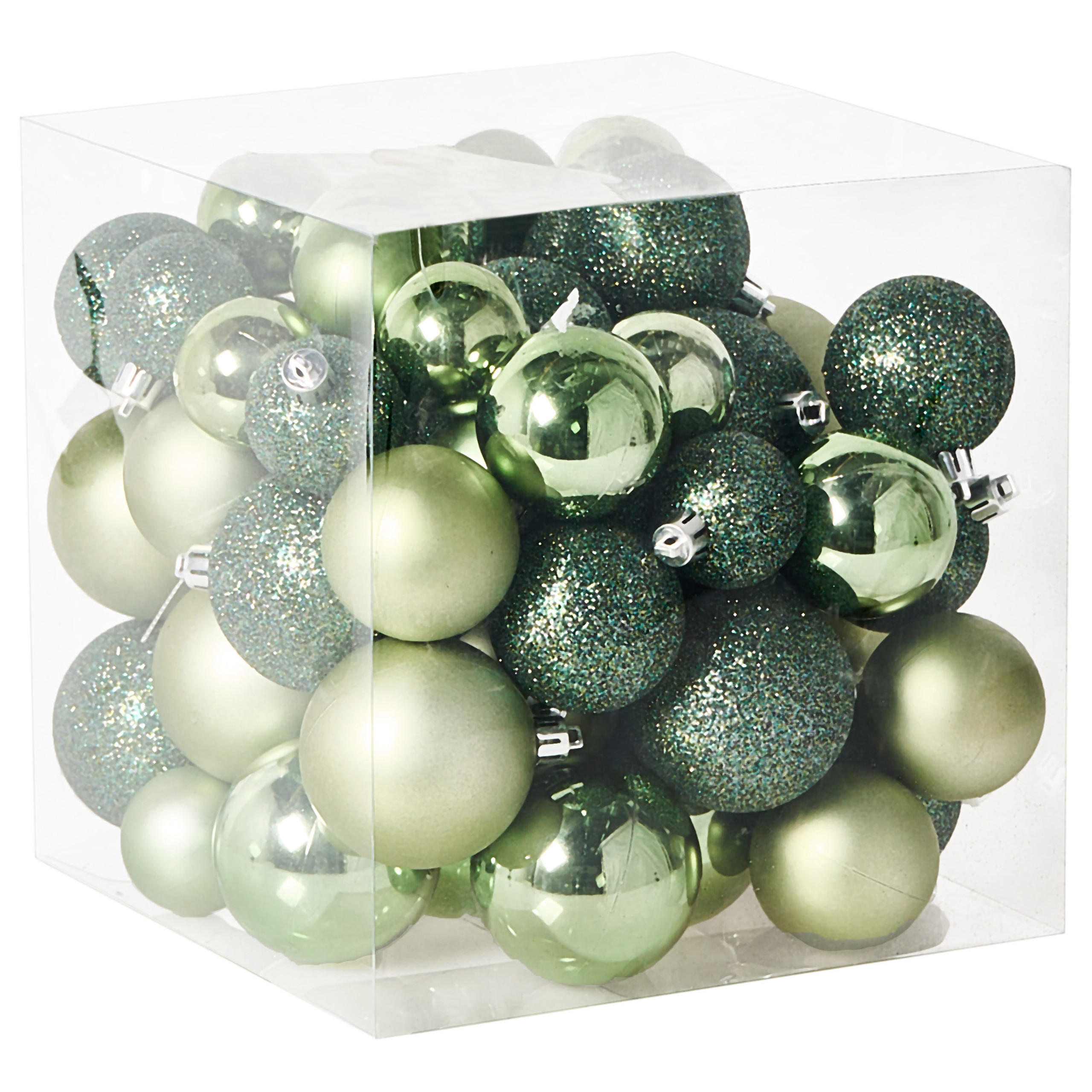 Beliani Weihnachtskugel Grün, Silber 6x7x6 cm