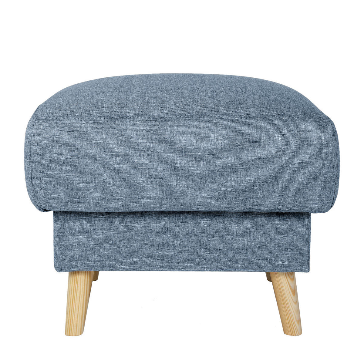 POLSTERHOCKER - Webstoff - Taupe/Hellbraun, Holz/Textil (77/46/62cm) - home24