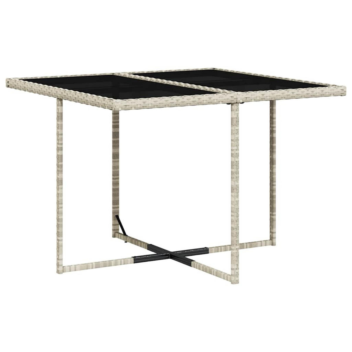 GARTEN-ESSGRUPPE 5-teilig Mit Kissen Hellgrau Poly Rattan - Grau, Kunststoff - vidaXL