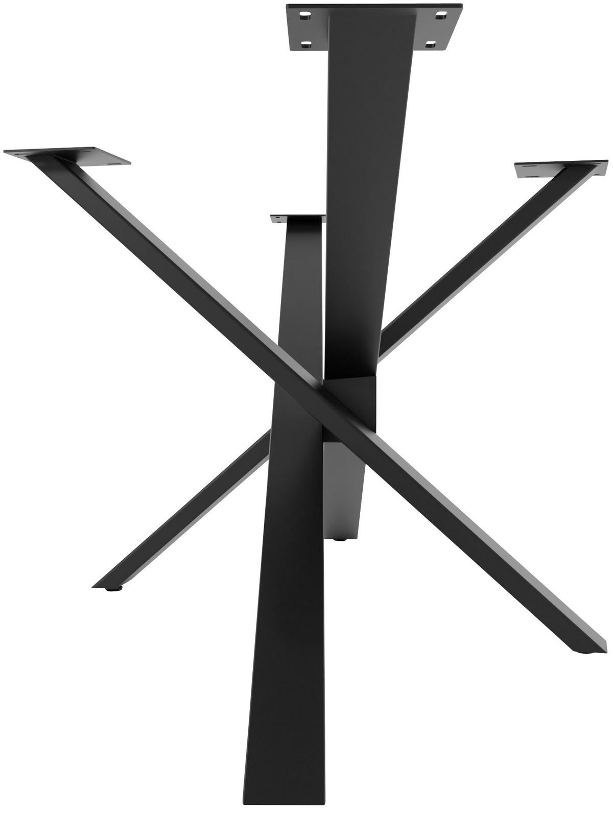 TISCHBEIN eckig 120/70/72 cm Metall schwarz - Schwarz, Metall (120/72/70cm) - CLP