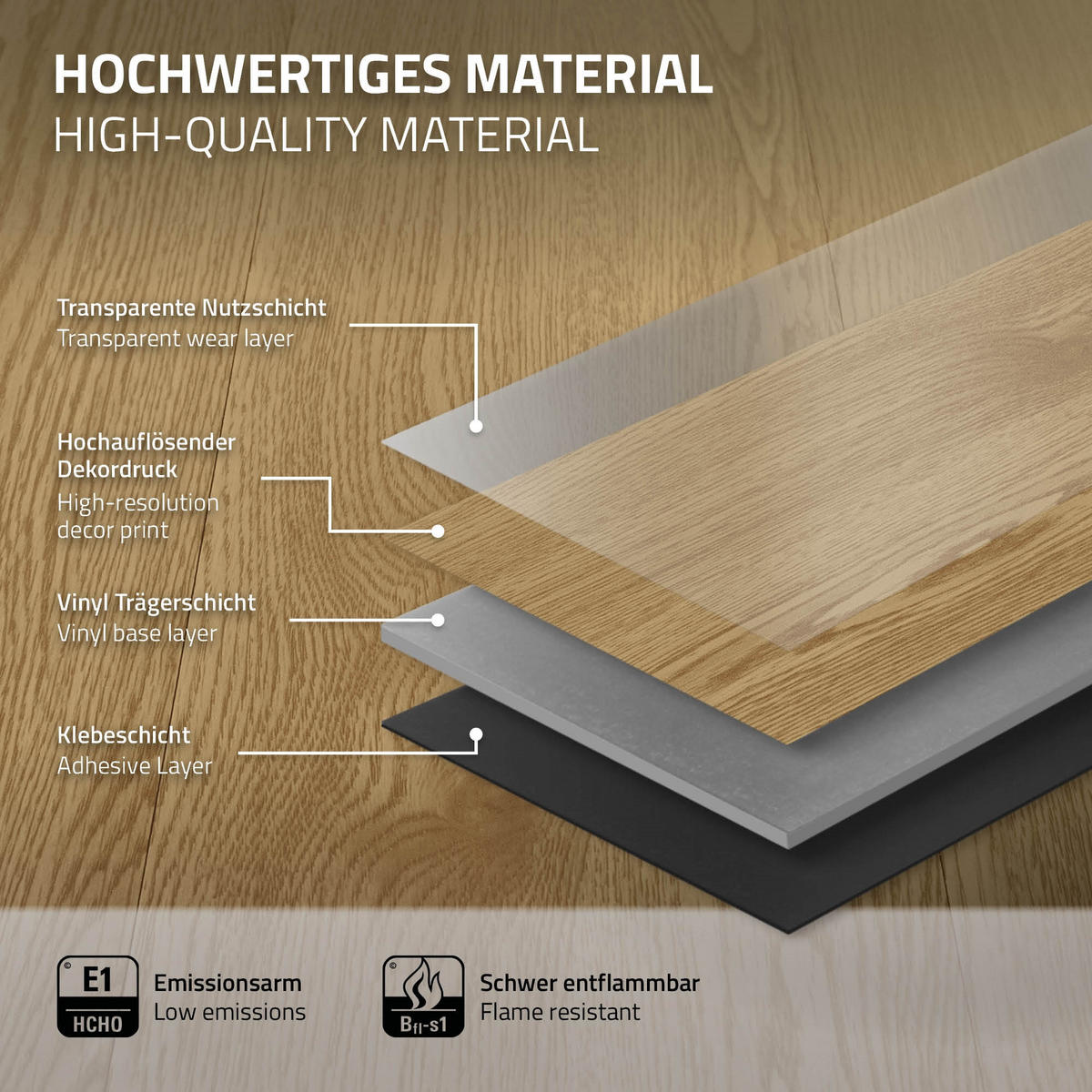 VINYLBODEN selbstklebend 2,23m²/16 Dielen Natur Eiche - Naturfarben, Kunststoff (91.5/15.3/0.2cm) - ML-DESIGN