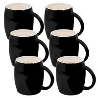 KAFFEETASSE TEETASSE (6er-Set) - Schwarz, Keramik (9/10.5/12.5cm) - Intirilife
