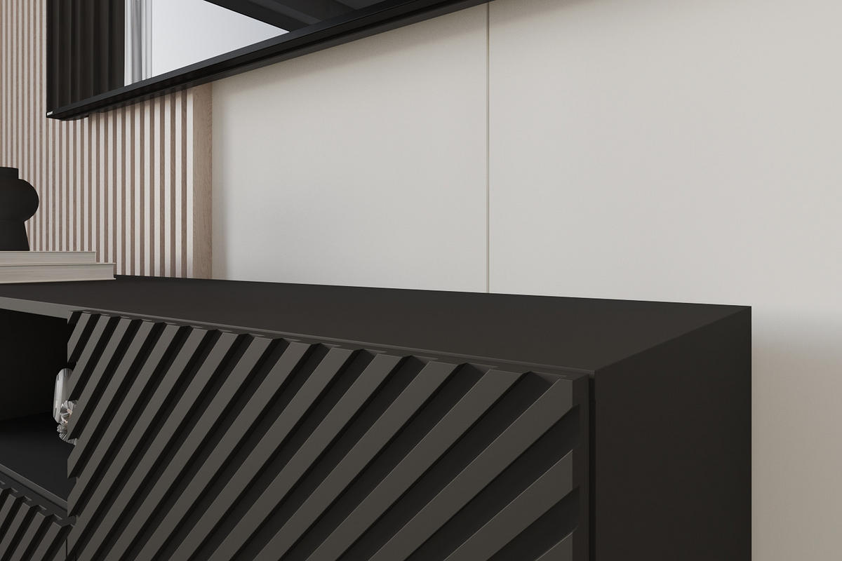 LOWBOARD ZENO-W 140x40x41 cm - Schwarz - Schwarz, Holzwerkstoff (140/40/41cm) - ALTDECOR