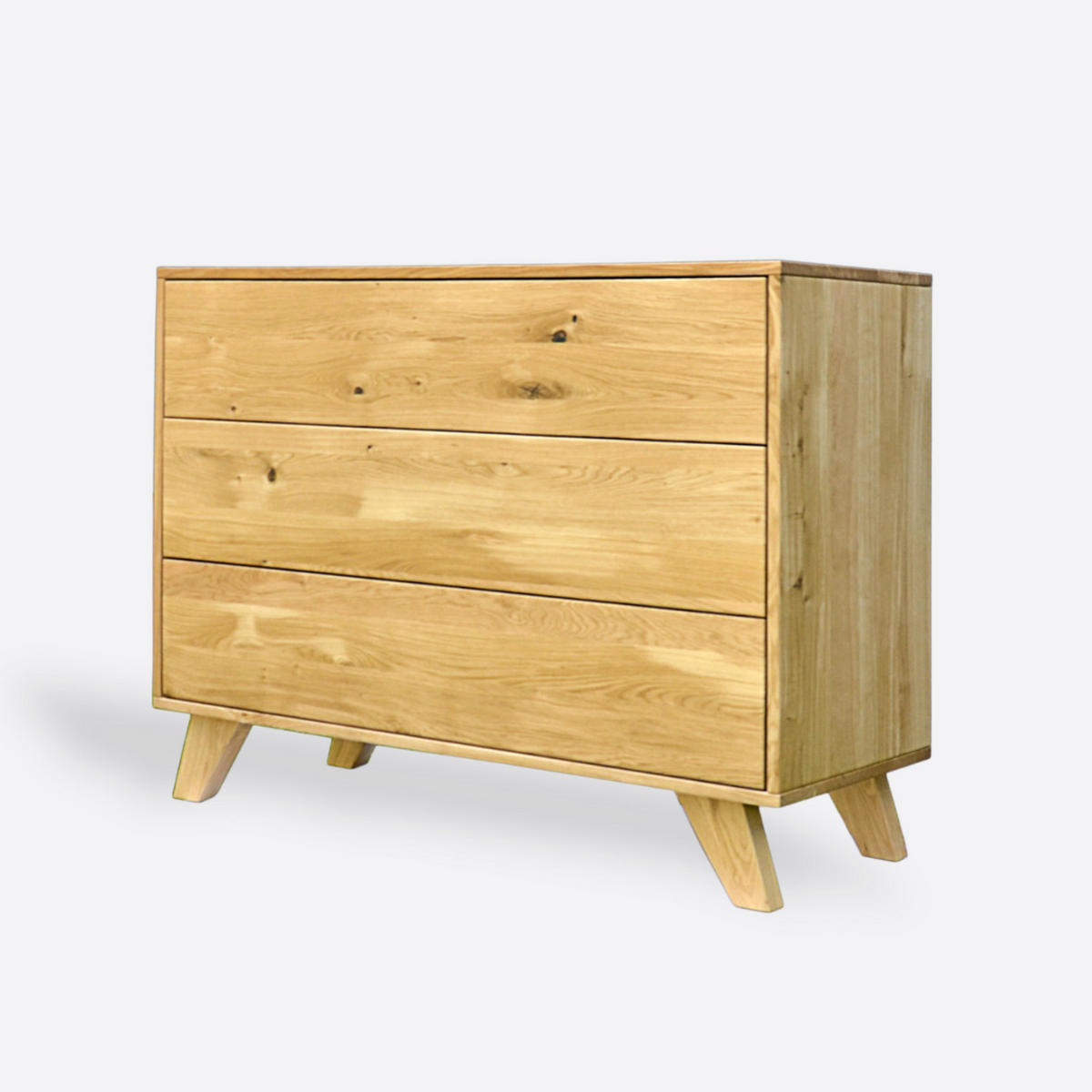 KOMMODE mit Schubladen aus Eichenholz NESS - Eichefarben, Holz (120/90/45cm) - Rawood Furniture