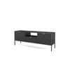TV-SCHRANK NOVA Geriffelt Regal, 2 Türen, Schublade, Schwarze Beine, 154x39x56cm, Schwarz - Schwarz, Holzwerkstoff/Kunststoff (154/56/39cm) - DomoHome