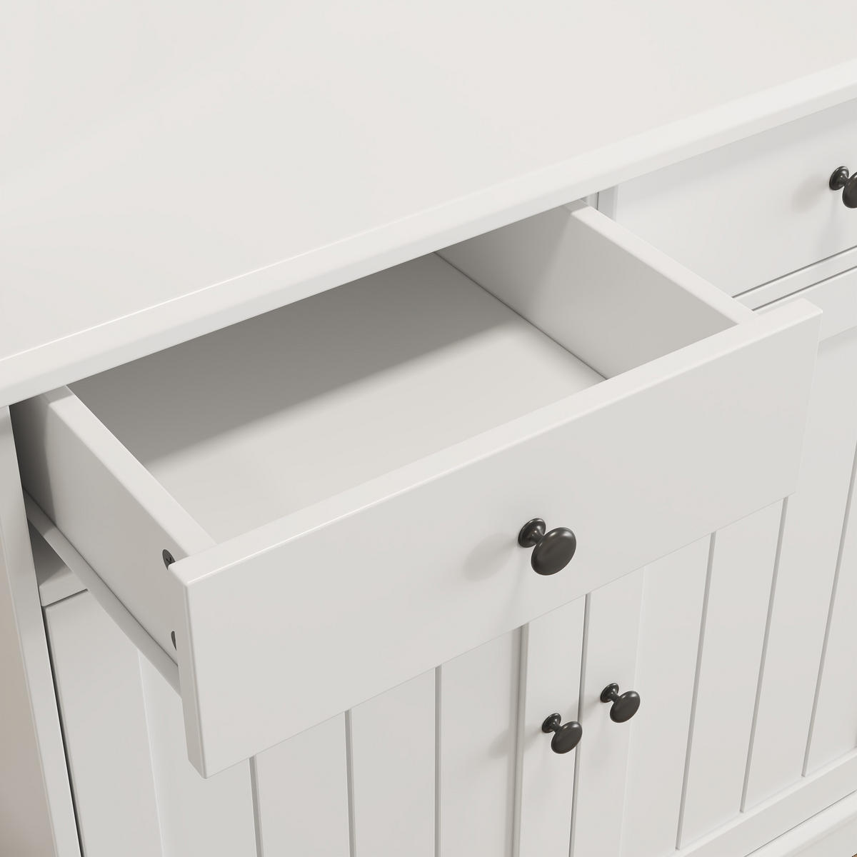 BUFFETSCHRANK Weiß 120/40/191 cm - Weiß, Holz (120/191/40cm) - PANGIVO