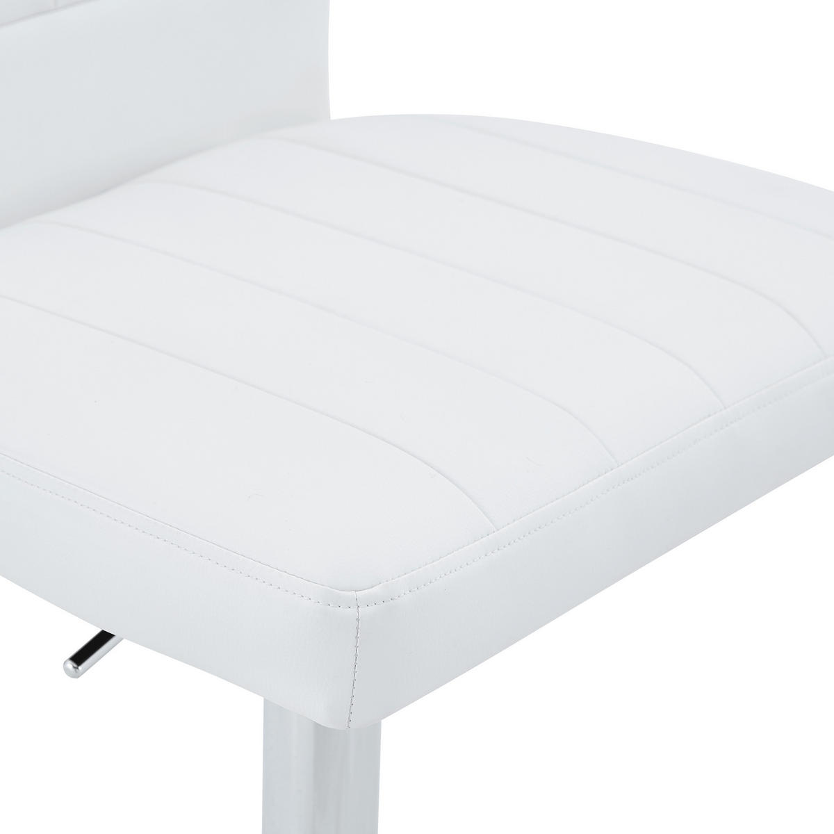 BARHOCKER Weiß 2er-Set Höhenverstellbar Drehbar 360° mit Rückenlehne & Fußstütze - Weiß, Metall (52/93/45cm) - PANGIVO