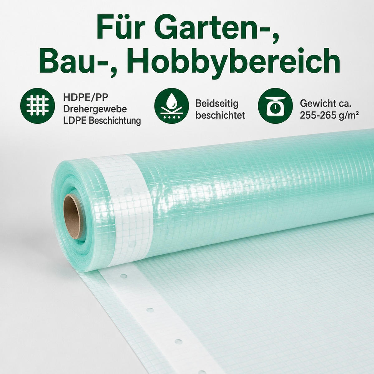 GITTERFOLIE m. Nagelrand 2 Breite x 1 Meter - Türkis, Kunststoff (200/1cm) - BONI-SHOP