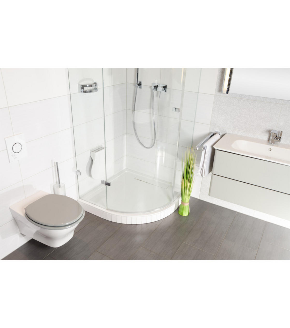 WC-SITZ Manhattan Grau - Grau, Holzwerkstoff (38/6/47cm) - Sanilo