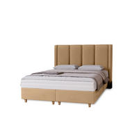 POLSTERBETT Bella, 180x200, Creme, Velourstoff, Doppelbett mit Matratze - Creme, Holz/Kunststoff (180/200cm) - Marpur