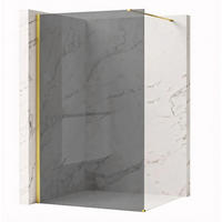 DUSCHWAND Rea Flexi Grey / Gold 80 - Goldfarben, Glas (120/80/195cm) - REA