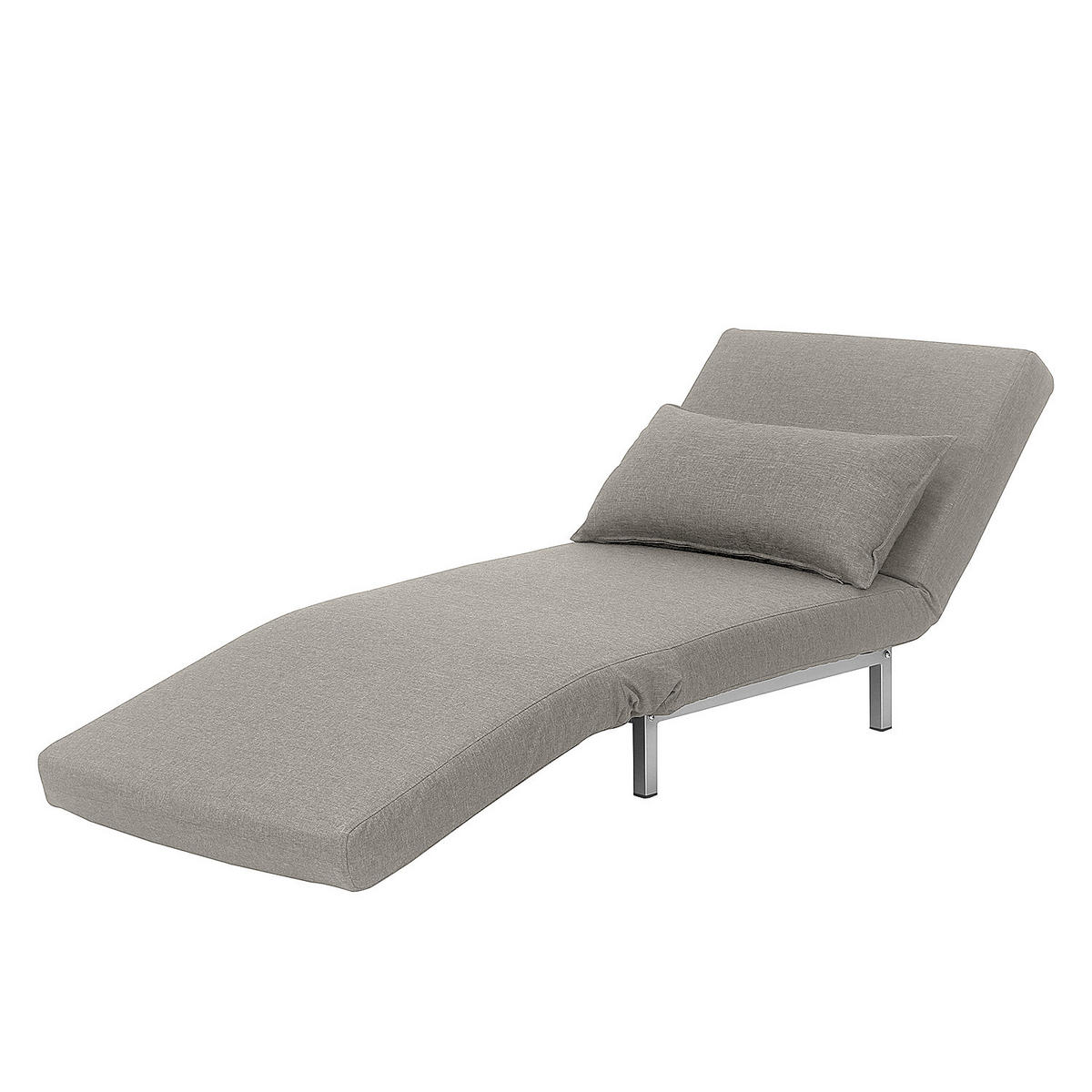 SCHLAFSESSEL - Silberfarben/Grau, Textil/Metall (77/78/85cm) - home24