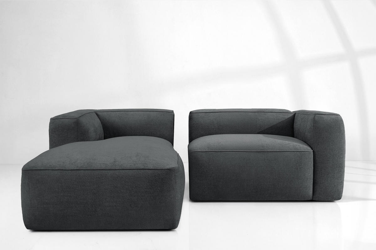 ECKSOFA LINKS FUBBO, Anthrazit - Anthrazit, Holz/Holzwerkstoff (225/176cm) - KONSIMO®