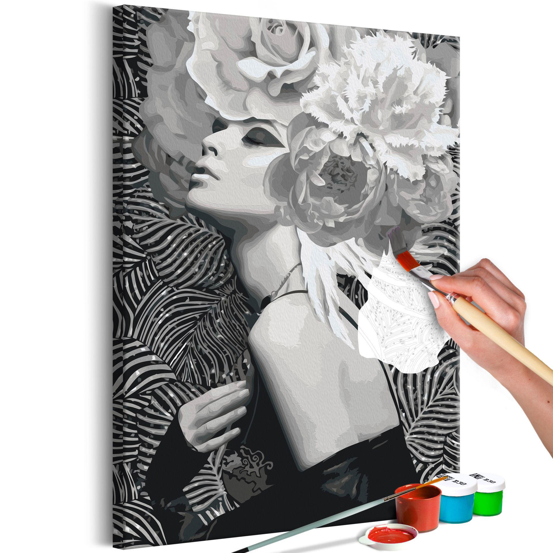 MALEN NACH ZAHLEN 40/50 cm - Schwarz, Textil (1.4/50cm) - KUNSTLOFT