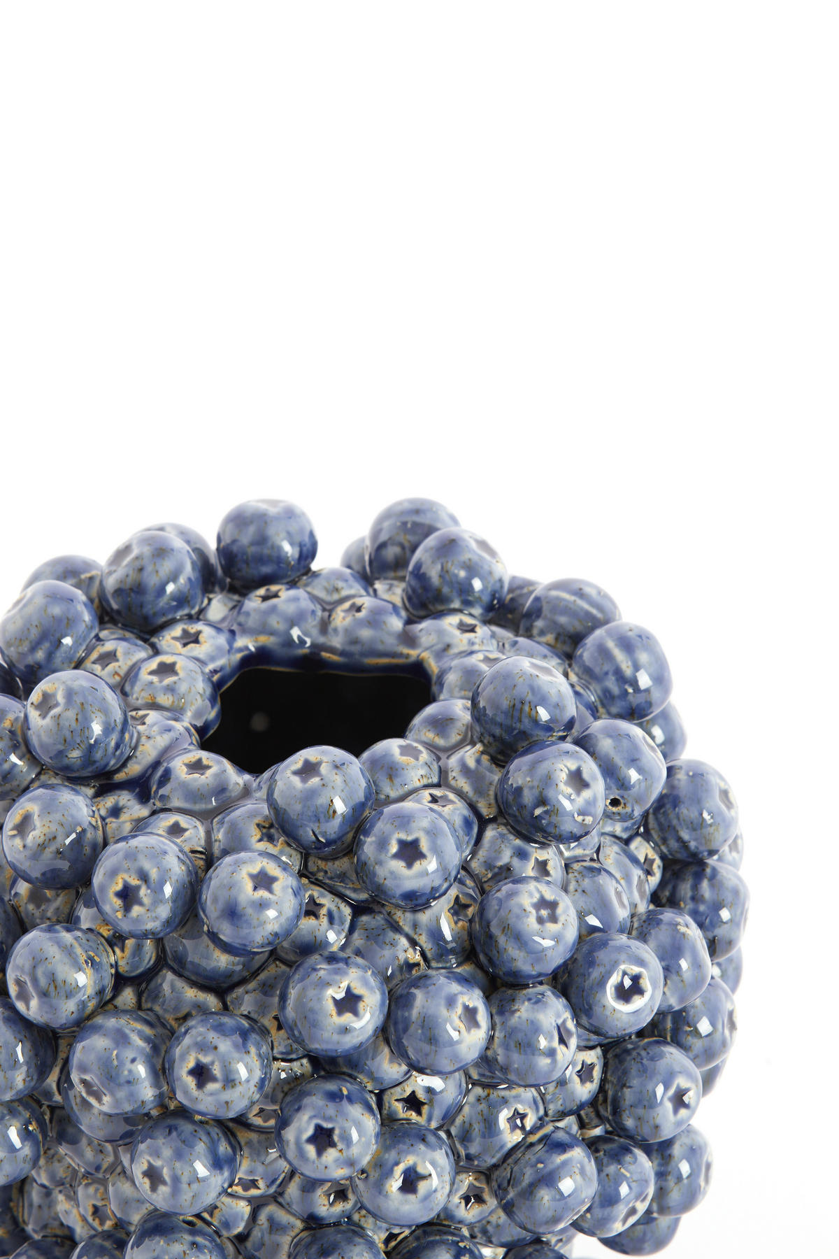 VAZE Berries Blau 15/14.5/17.5 cm - Blau, Keramik (17.5cm) - Light & Living