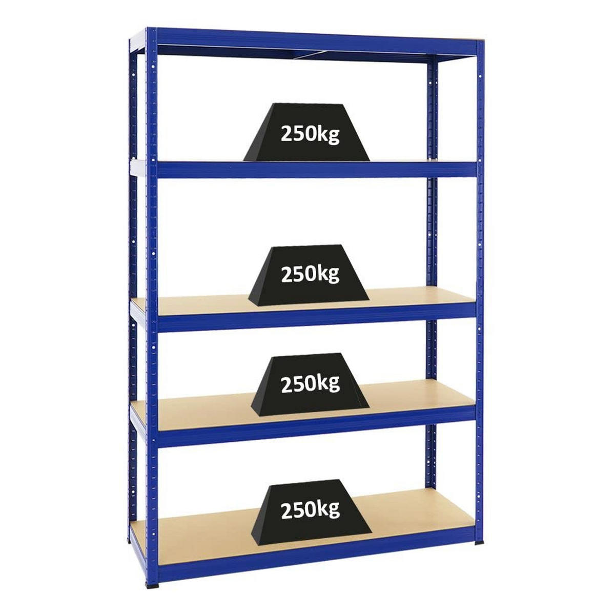 SCHWERLASTREGAL Big Elephant S 180x120x45 cm Fachlast 250 kg Blau - Blau, Metall (120/180/45cm) - PROREGAL