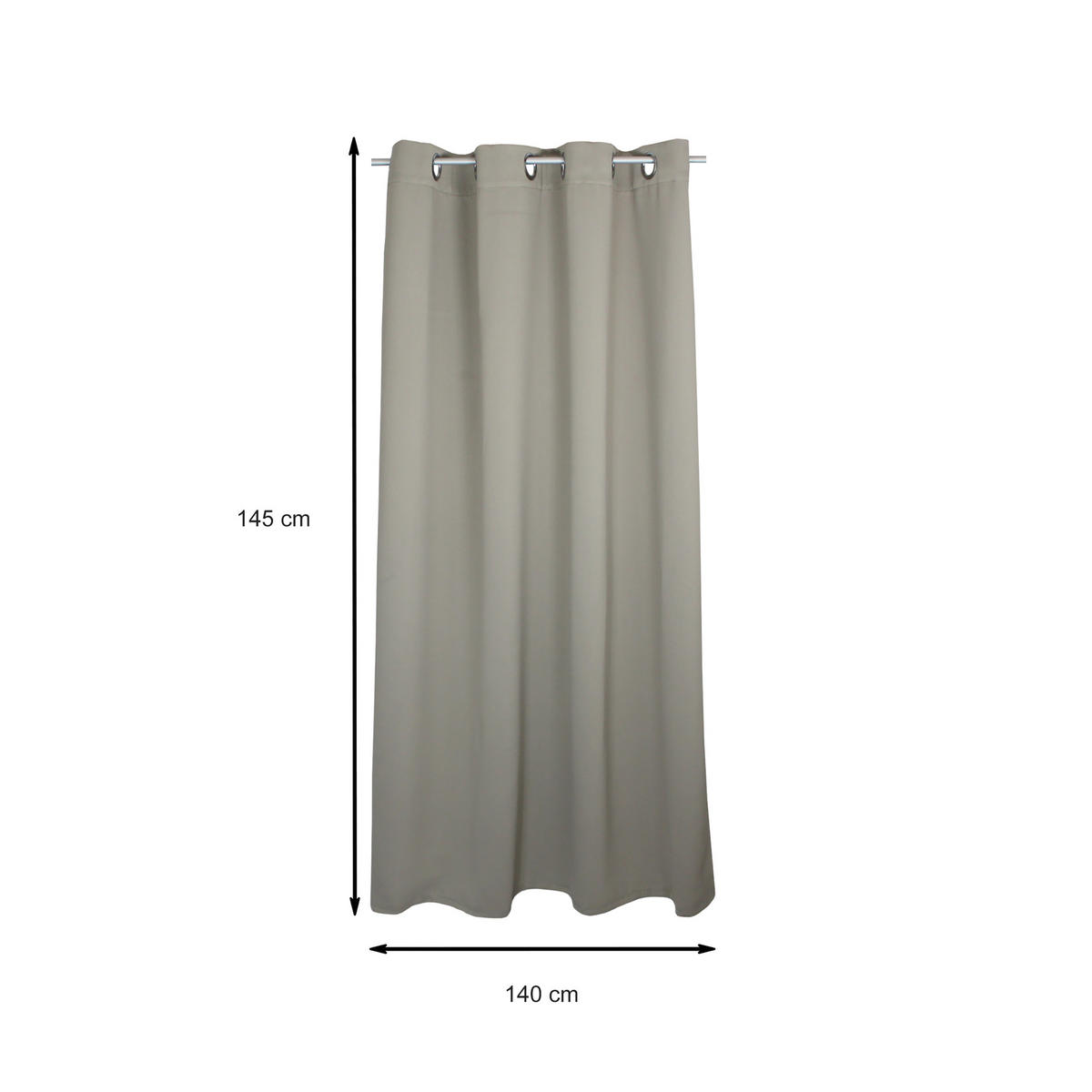 VERDUNKELUNGSVORHANG Ösen 140/145 cm Hell Taupe - Taupe, Textil (140/145cm) - TiborTex