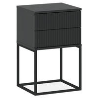 NACHTTISCH RECTUS Nachtschrank, Modern - Anthrazit/Schwarz, Holzwerkstoff (40/65/39cm) - KONSIMO®