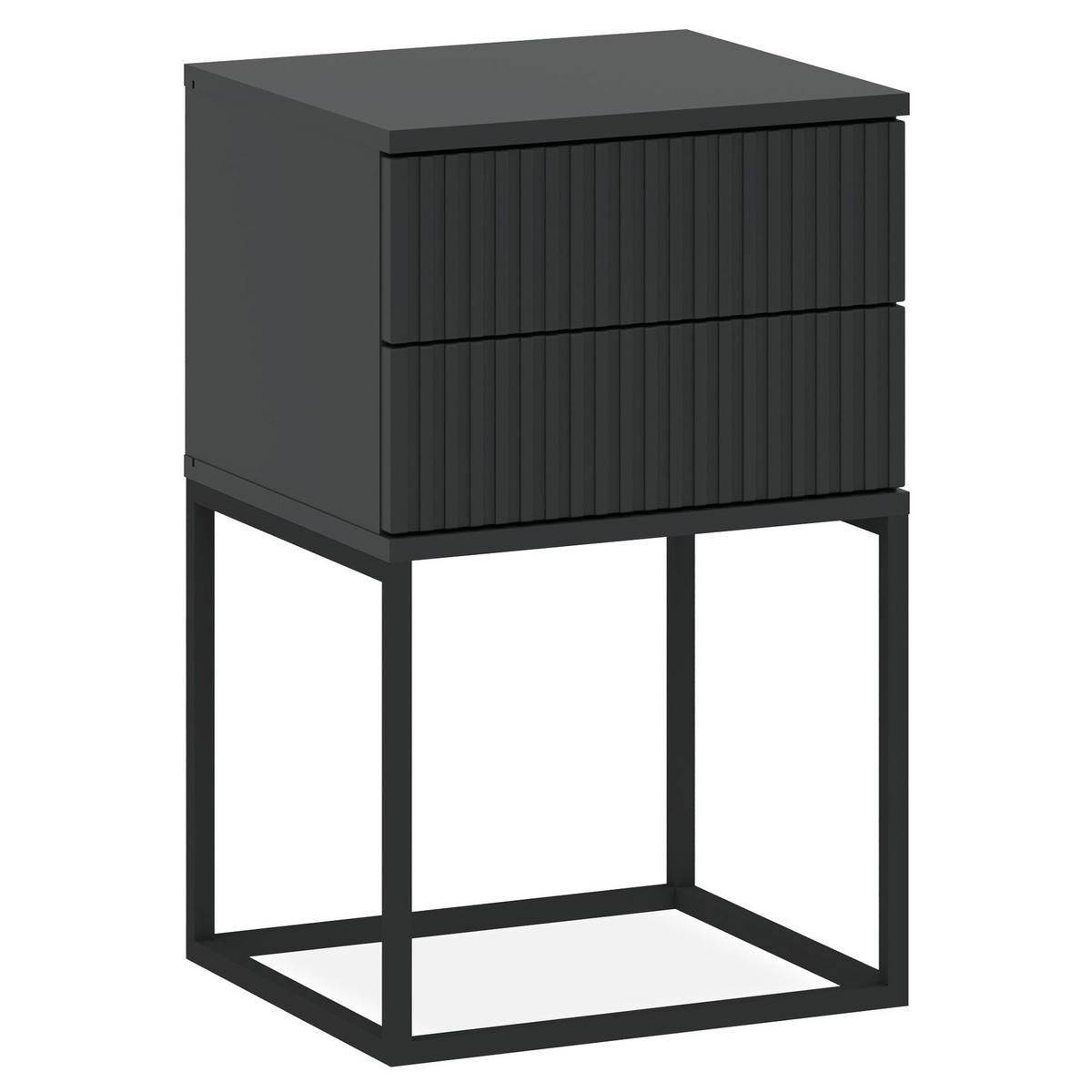 NACHTTISCH RECTUS Nachtschrank, Modern - Anthrazit/Schwarz, Holzwerkstoff (40/65/39cm) - KONSIMO®