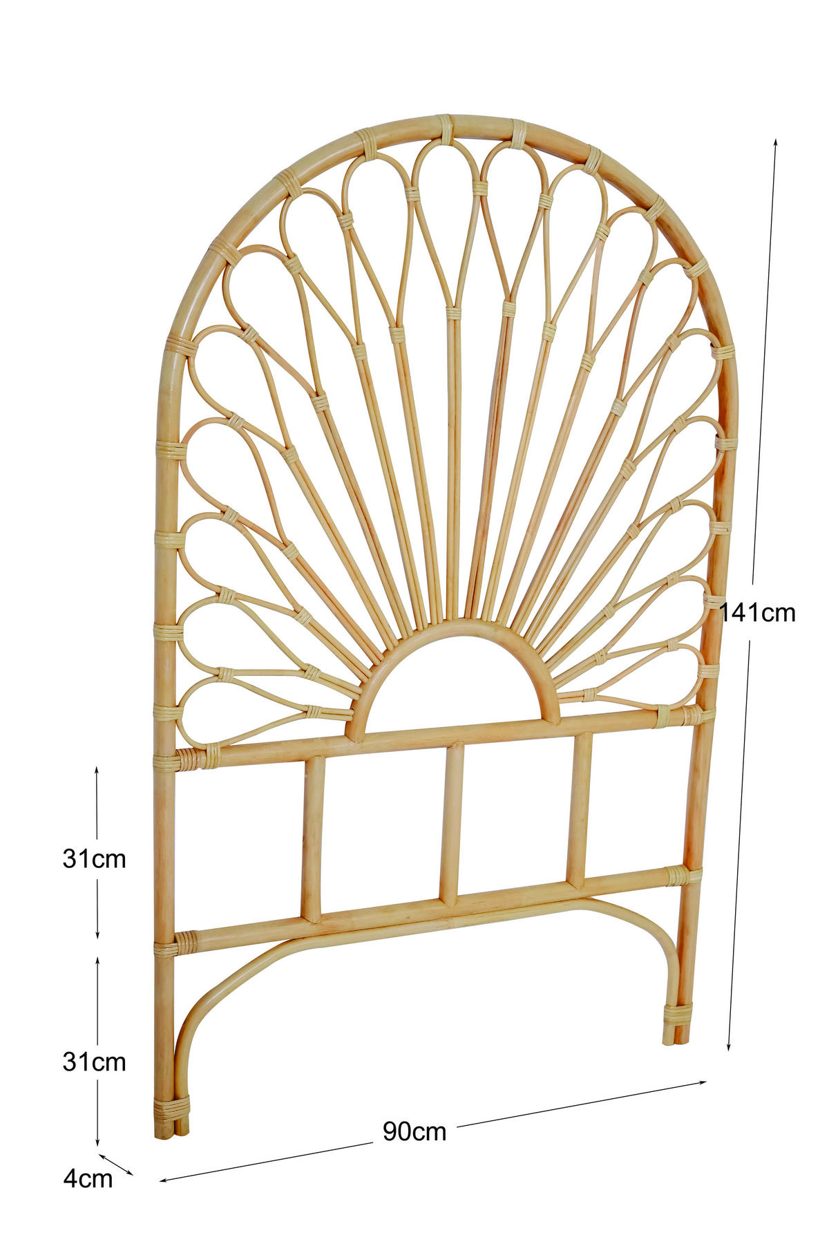 BETTKOPFTEILRUND Braun 90 x 4 x 141 (cm) - Braun, Holz (90/141/3.8cm) - Nordlys