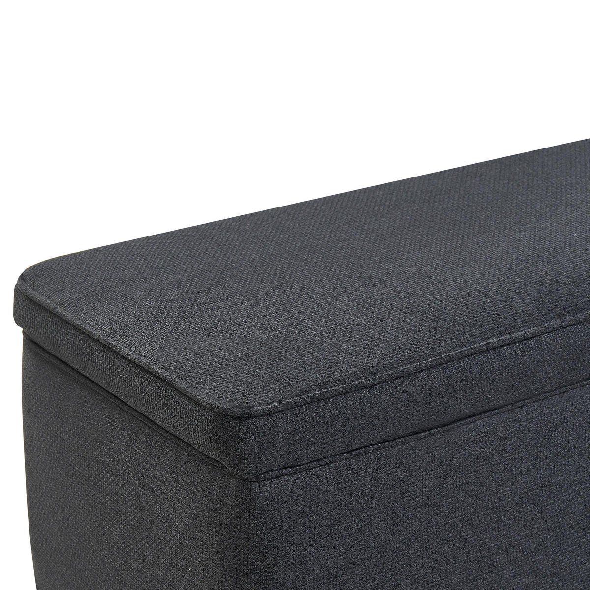 POLSTERBANK mit Stauraum Stoff Schwarz Ithaca - Schwarz, Textil (104/45/40cm) - Beliani