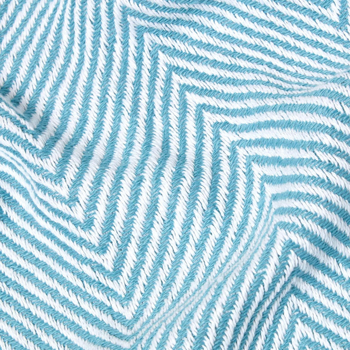 TAGESDECKE Halden 255/360 cm, Chevron-Muster 100% Baumwolle - Türkis, Textil (255/360cm) - Homescapes