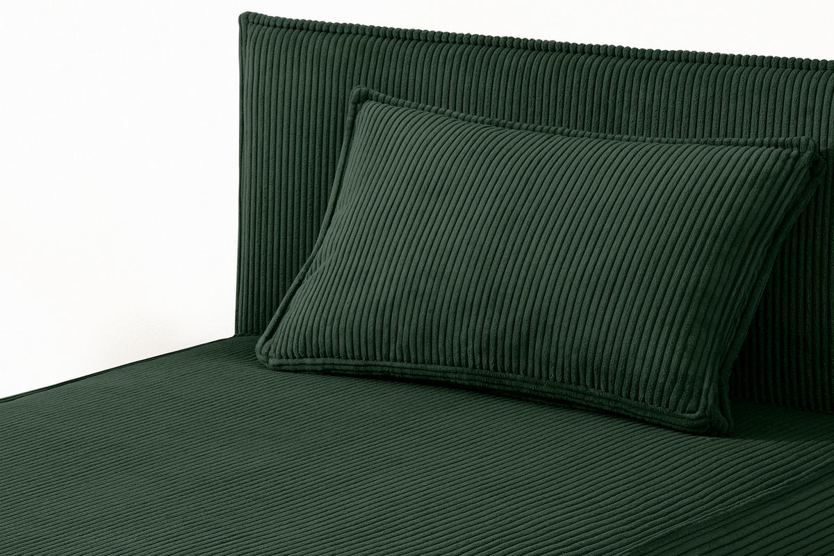 BOXSPRINGBETT ROTI Einzelbett, dunkelgrün - Dunkelgrün/Schwarz, Holz/Holzwerkstoff (90/200cm) - KONSIMO®