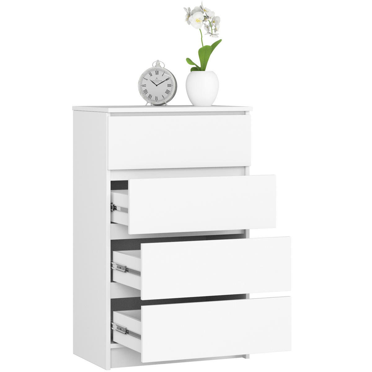 KOMMODE Weiß 60x40x99 cm - Weiß, Holzwerkstoff (60/99/40cm) - Akord