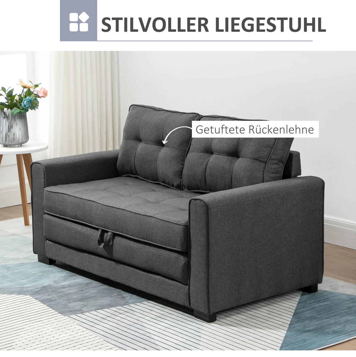 SCHLAFSOFA ausziehbar 147,5 x 75 x 85 cm Grau - Grau, Holzwerkstoff (147.5/85/75cm) - Meubliv