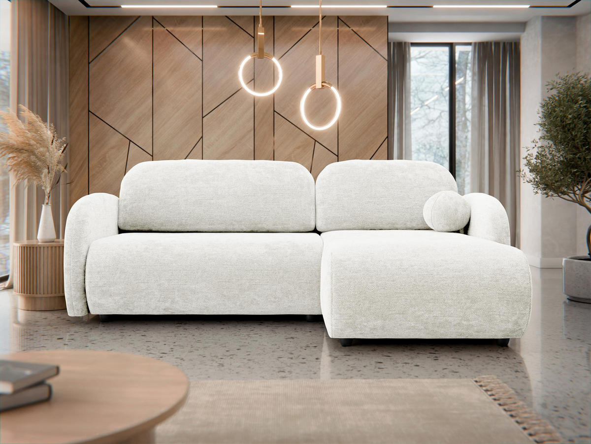 ECKSOFA Dream L - Creme/Schwarz, Holz/Kunststoff (233/160cm) - MIRJAN24