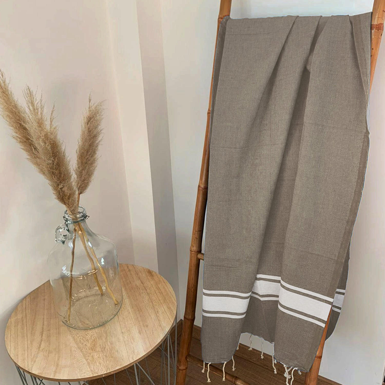 HAMAMTUCH Traditionelles flaches Beige 100x200 190g/m² - Kozo Taupe - Beige, Textil (100/200cm) - LE COMPTOIR DE LA PLAGE