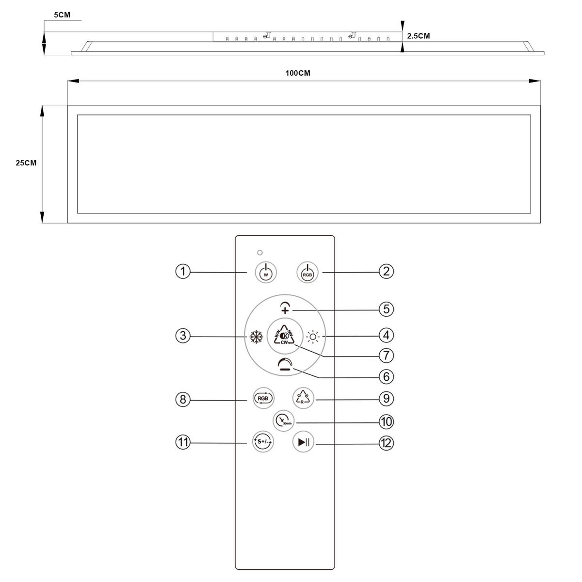LED-DECKENLEUCHTE Quillon 100/25/5 cm - Weiß, Metall (25/100/5cm) - ZMH