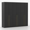DREHTÜRENSCHRANK ROSA 6D 230/210/57 cm 6-türig Schwarz - Goldfarben/Schwarz, Holzwerkstoff/Metall (230/57/210cm) - imoebel24