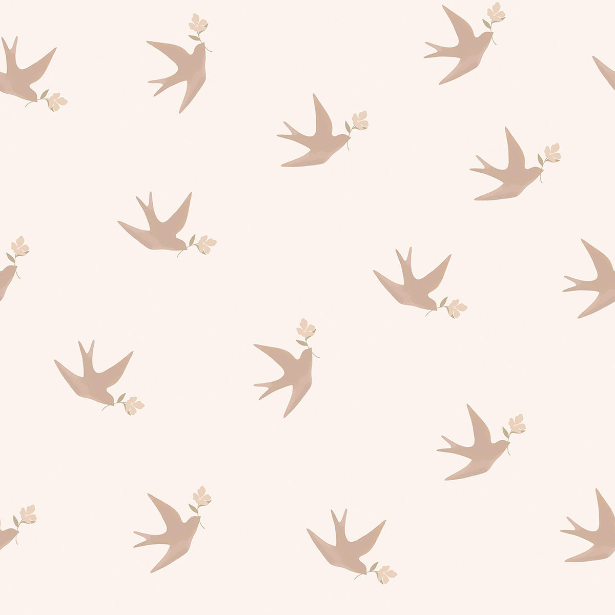 VLIESTAPETE Eleonore Schwalben, 50 cm x 10 m, rosa - Pink, Papier (50/1000cm) - Lilipinso