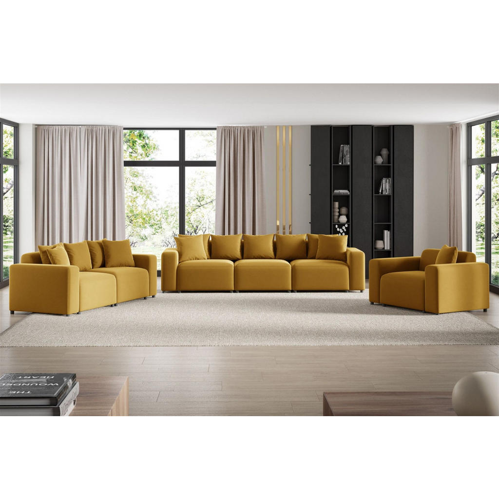 Thumbnail - Fun Möbel Sofa, Honig, Textil, 236x75x98 cm, Wohnzimmer, Sofas & Couches, Sofas, 2-Sitzer Sofas