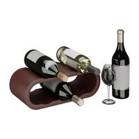 WEINREGAL - Dunkelbraun, Holz (38.5/13/16cm) - Relaxdays