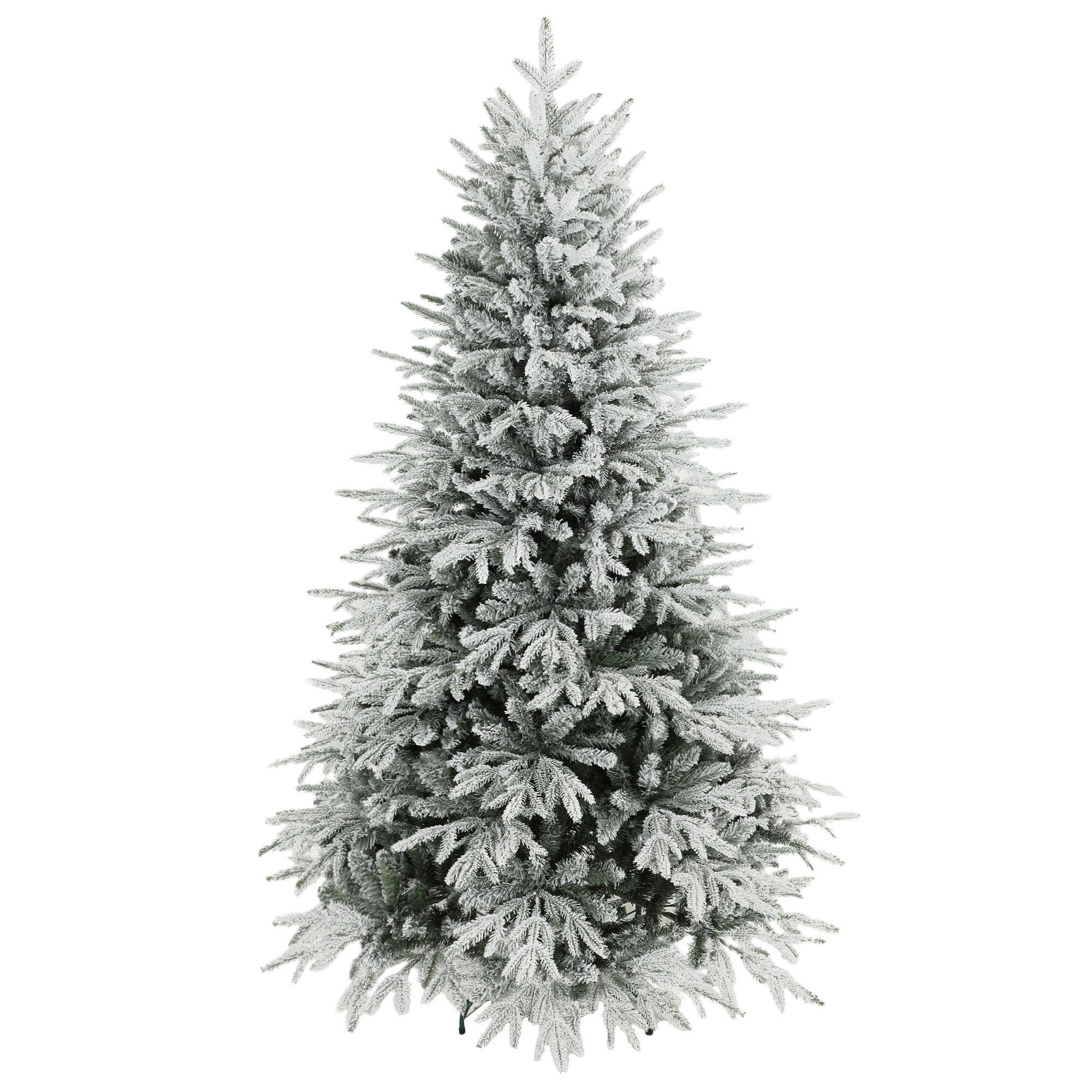 KÜNSTLICHER-WEIHNACHTSBAUM PE Metall Grün Weiß - Grün, Kunststoff (180cm) - HOMCOM