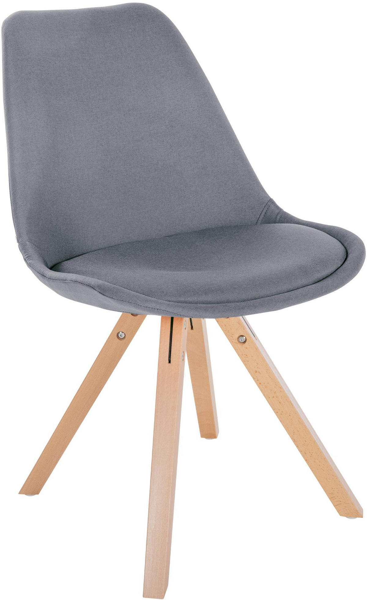 STUHL Stoff hellgrau - Hellgrau/Naturfarben, Holz/Textil (48/81/54cm) - CLP