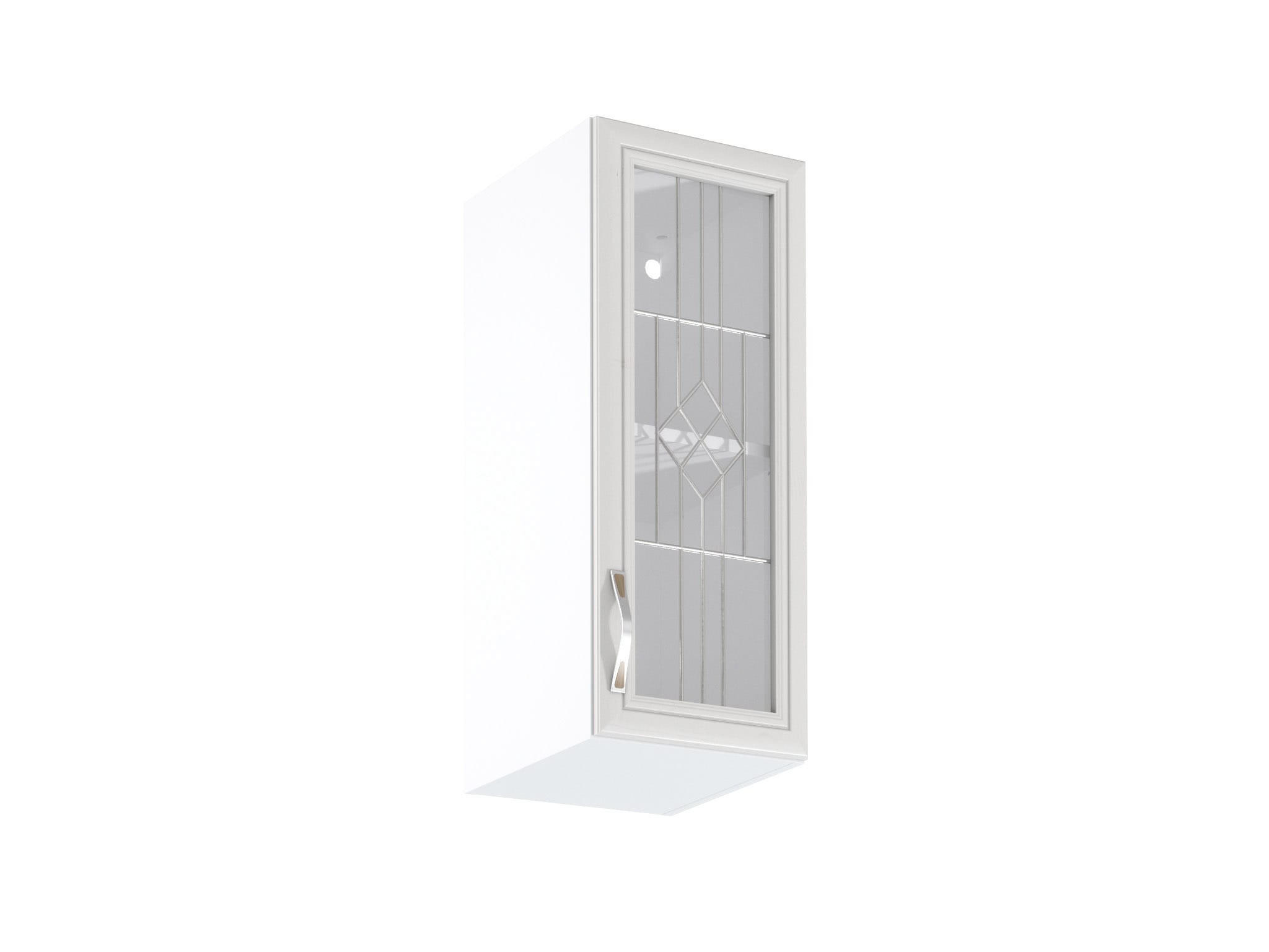 Royal24_Markt Glashängeschrank Weiß, Creme 30x72x32 cm
