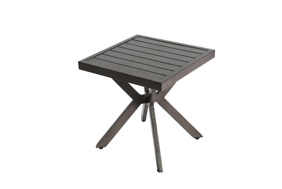 BEISTELLTISCH 45/45/47 cm dunkelgrau aus Aluminium für Außenbereich - Dunkelgrau, Metall (45/45/47cm) - OKWISH