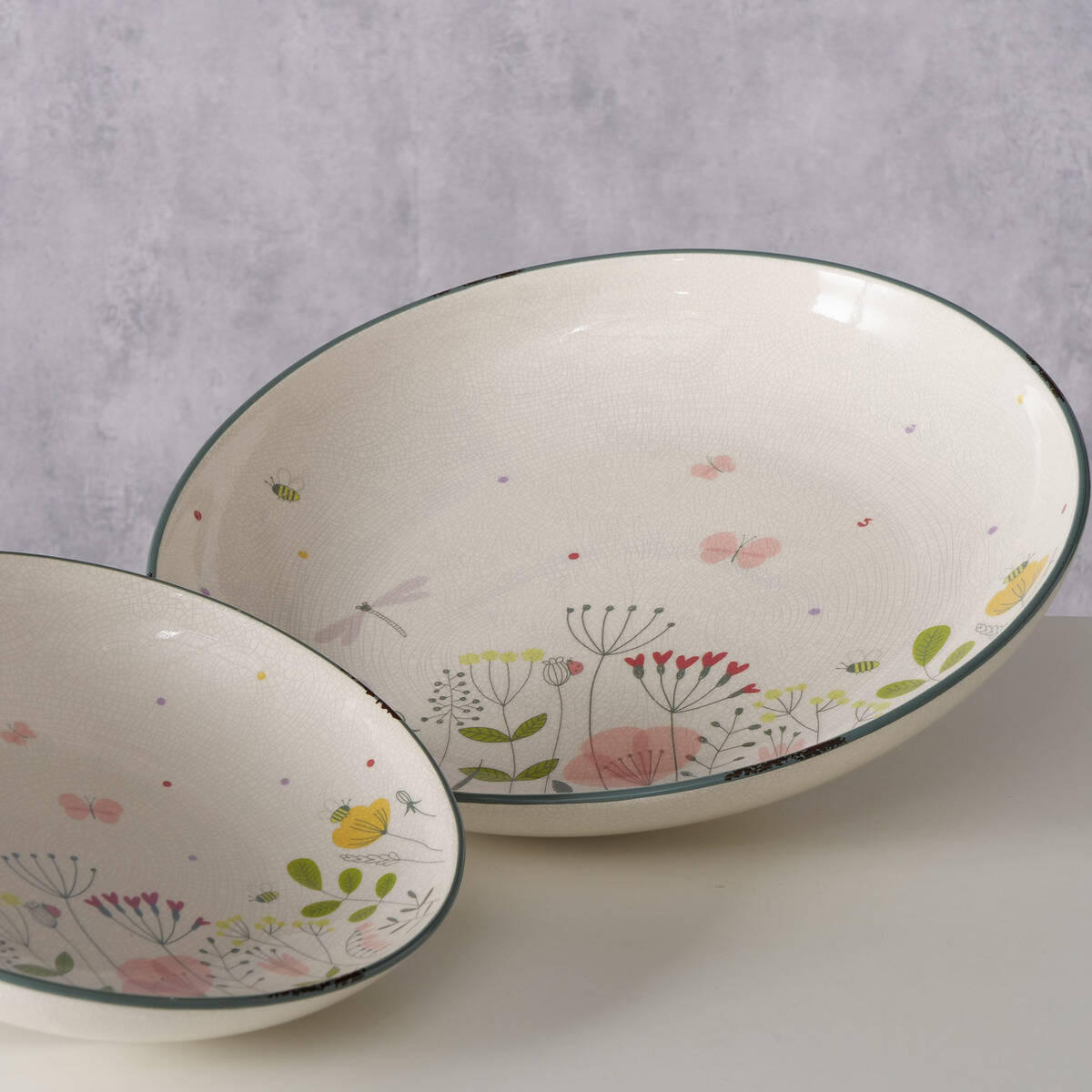 TELLER Florina 2er-Set - Multicolor, Keramik (38cm) - Boltze Home